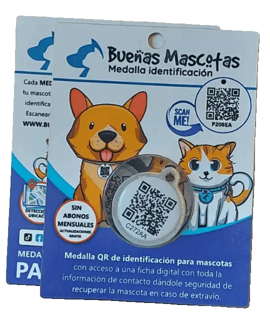 Medalla mascotas con código QR